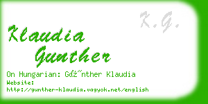 klaudia gunther business card